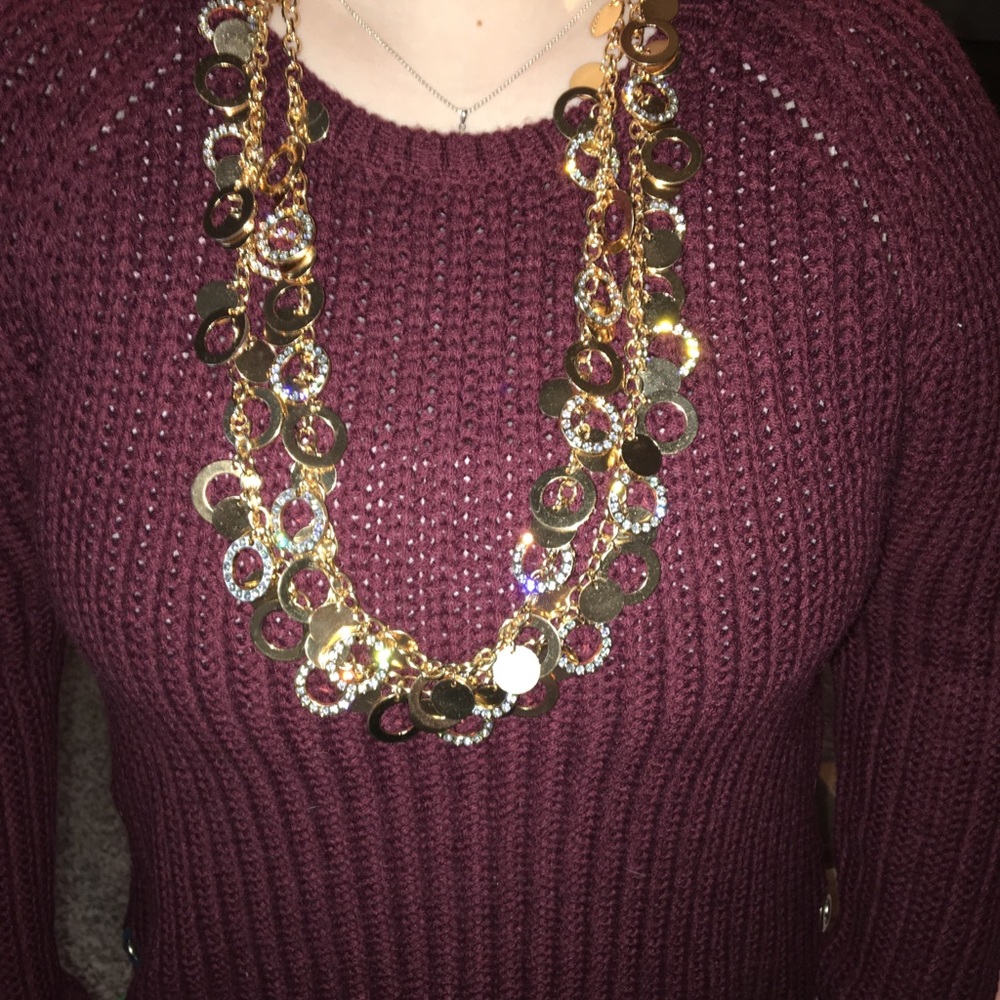 Gold and Crystal Necklace and earrings set